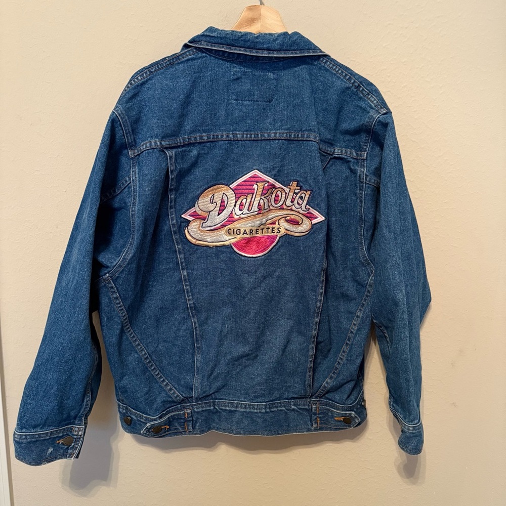 Vintage Dakota Cigarettes Anzani Denim Jean Jacket Trucker Extra Large Cotton